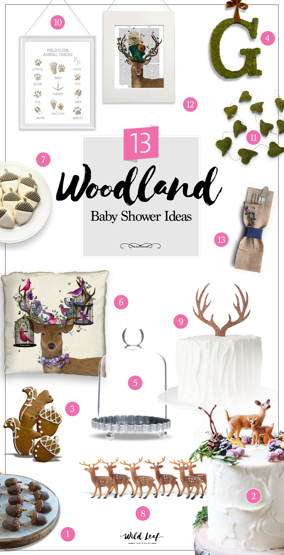 Moodboard - 13 Woodland Baby Shower Ideas